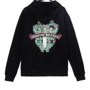 Chrome Hearts Green Sword Sanskrit Zip-up Hoodie
