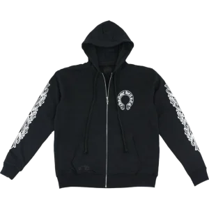 Leather Patch Black Chrome Hearts Hoodie